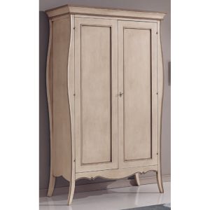 Armadio per camera da letto sagomato classico in legno due ante