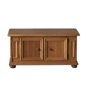 Cassapanca classica in legno rovere due porte in noce chiaro