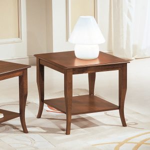 Classic square wooden coffee table in walnut finish