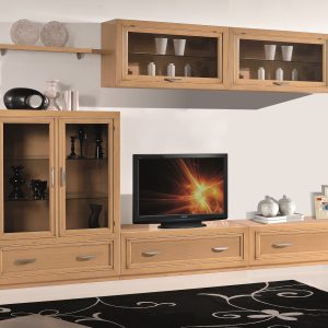 Componibile da elementi stile contemporaneo in legno laccato bianco