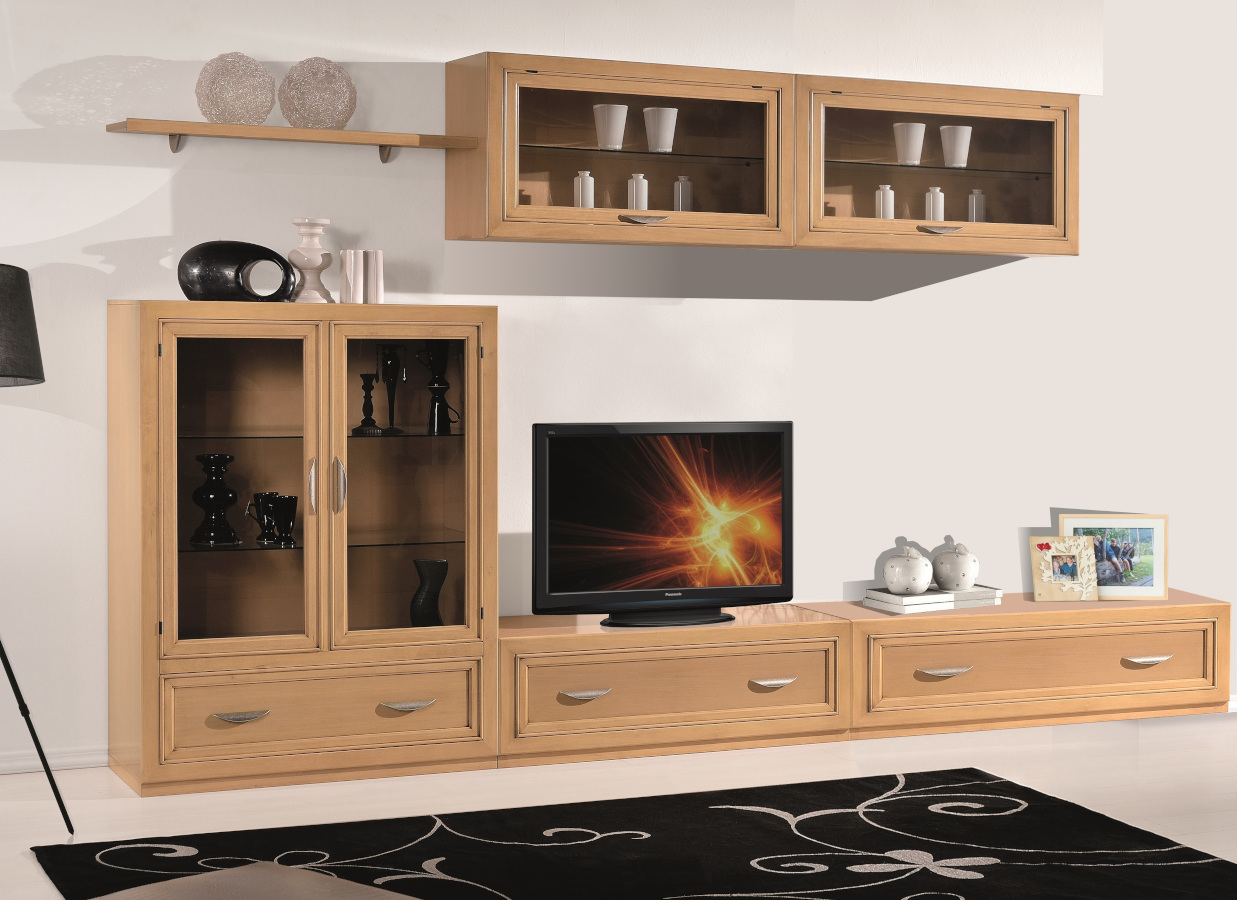 Componibile da elementi stile contemporaneo in legno laccato bianco