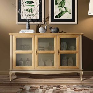 Credenza classico provenzale in legno con tre ante in laccato
