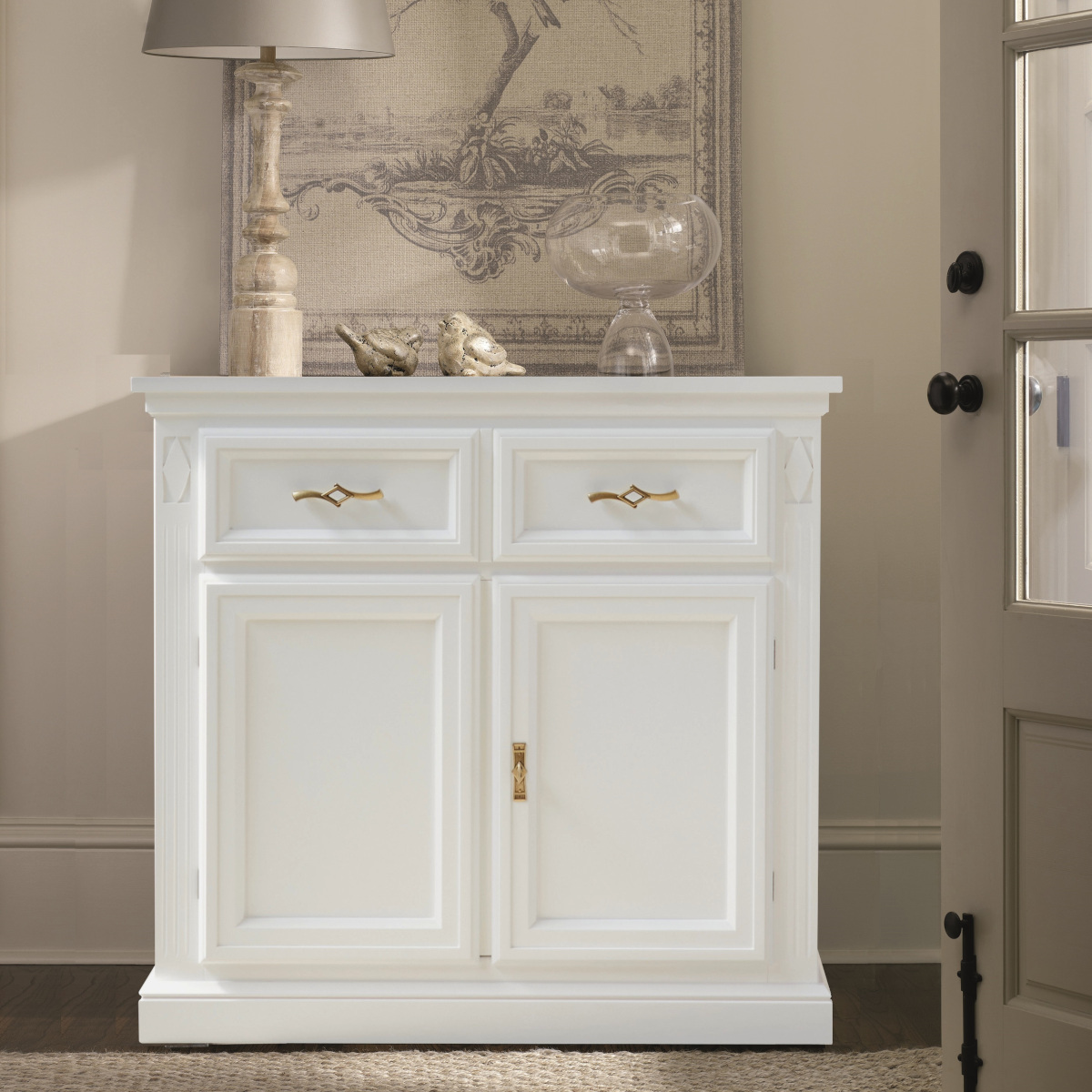 Credenza-due-porte-stile-direttorio-laccato-bianco