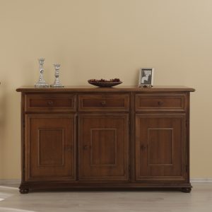 Credenza in legno classica 3 ante 3 cassetti in noce