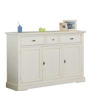 Credenza in legno classica tre ante bianca