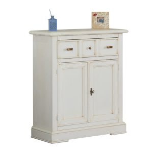 Credenza piccola classica in legno bianca