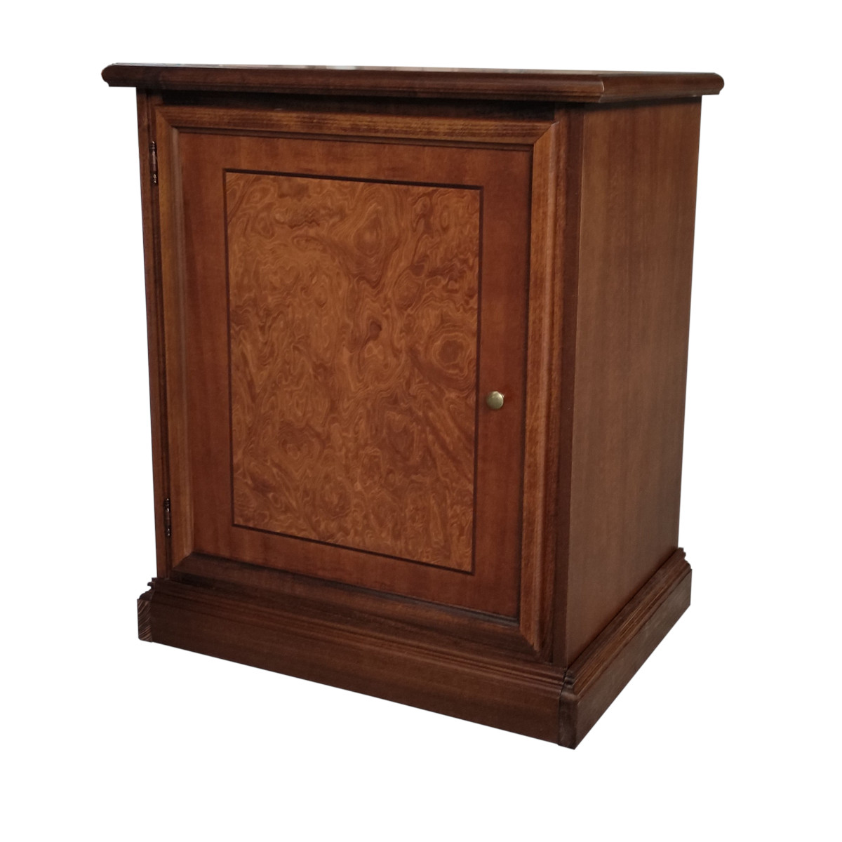 Credenzina classica in legno con radica ad una anta in noce