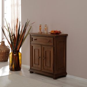 Credenzina classica in legno due porte un cassetto in noce