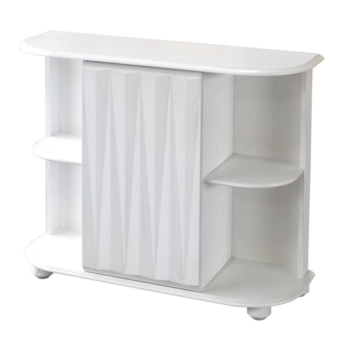 Credenzina console da entrata una porta in laccato bianco anticato