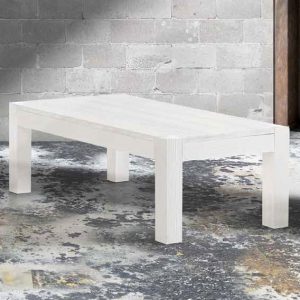 Tavolino rettangolare moderno in bianco spazzolato