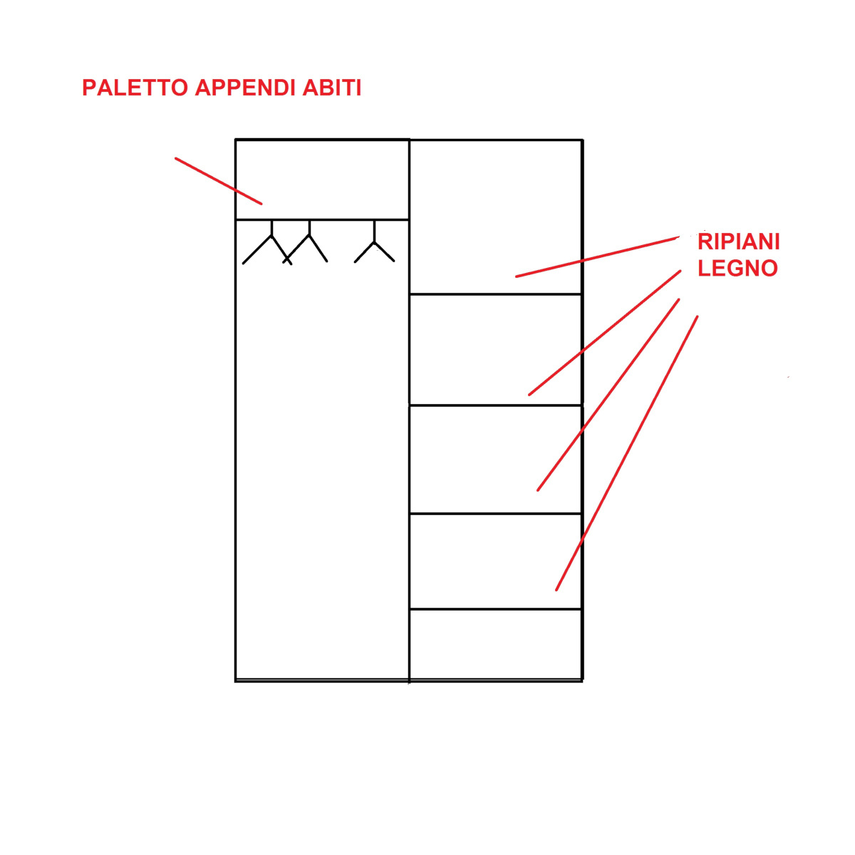 Armadio classico due ante ACTOUSUS ( con separè interno ) - immagine 2