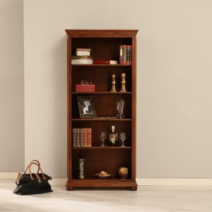 Libreria artigianale classica in legno noce