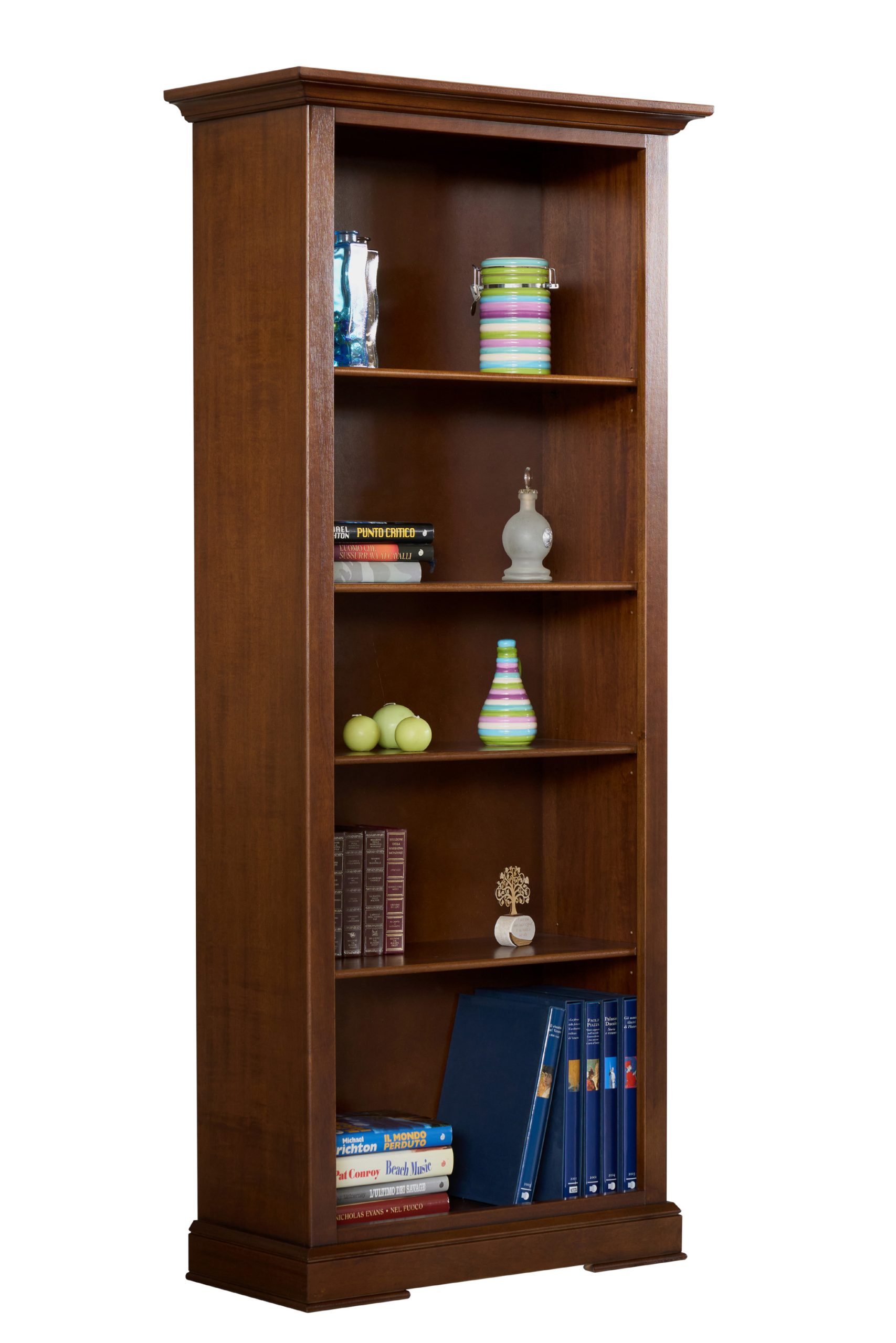 Libreria artigianale in legno stile classico noce