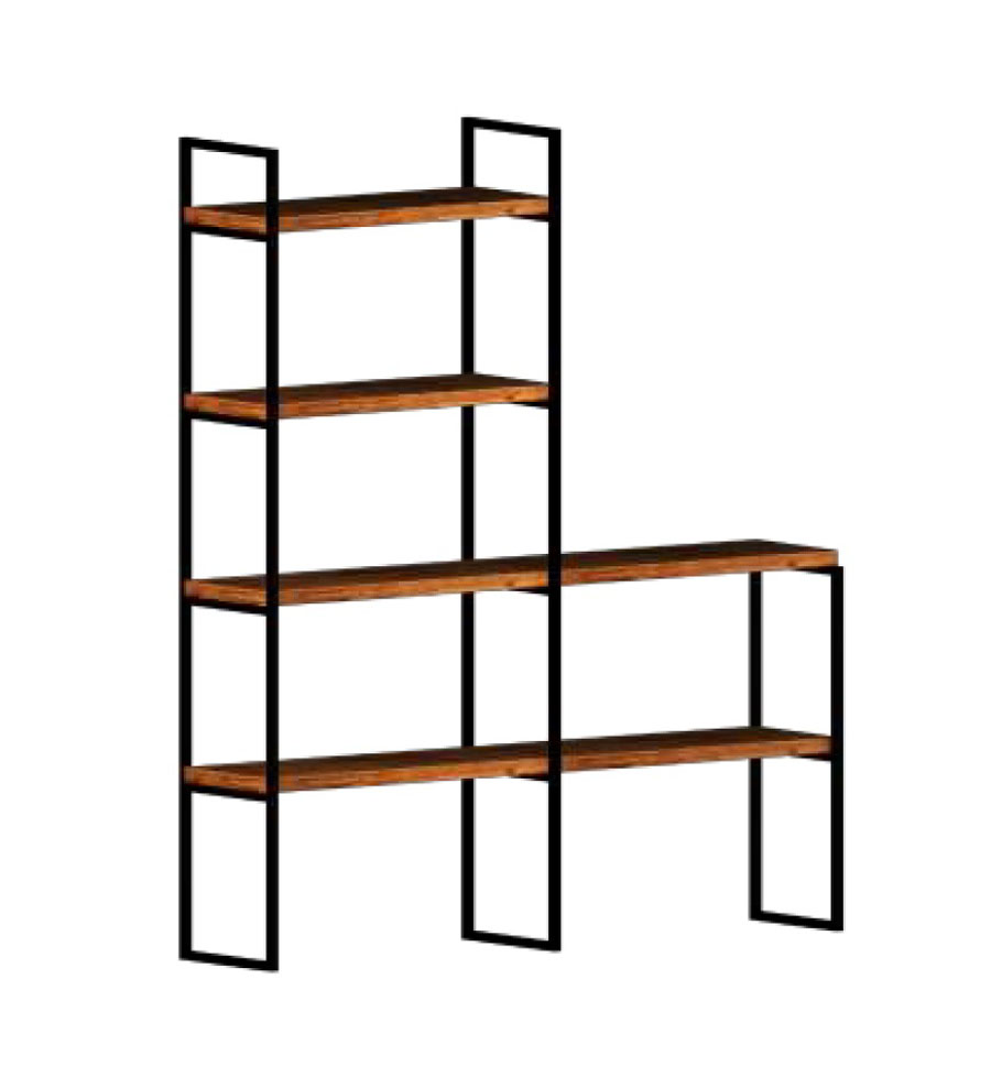 Libreria moderna metallo e legno