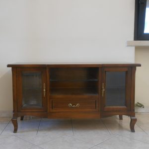 Porta tv artigianale in legno stile provenzale due porte stock