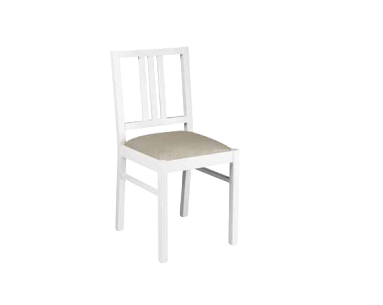 Sedia in legno massello laccato bianco