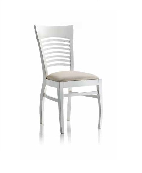 Sedia sagomata faggio laccato bianco