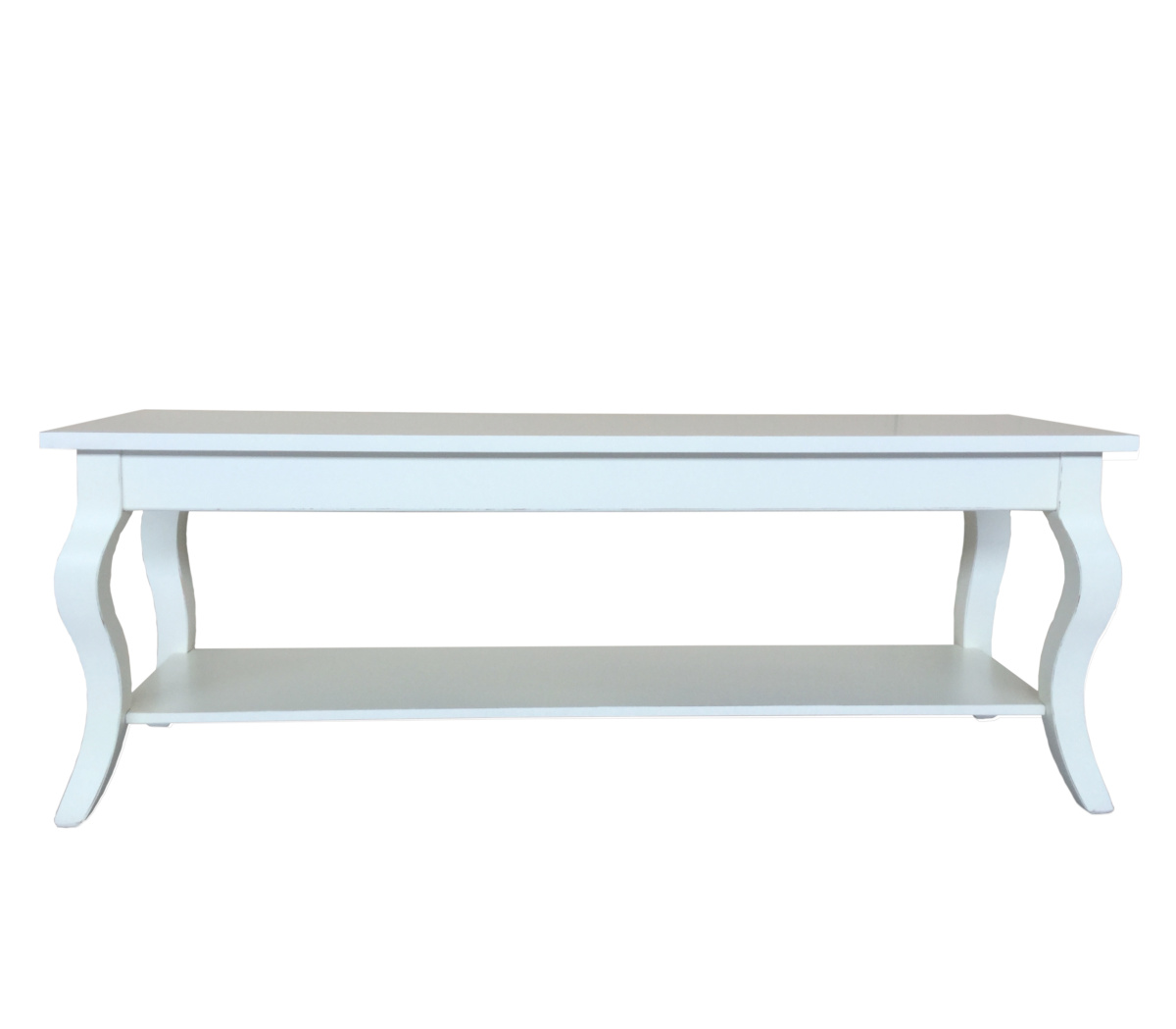 Tavolino rettangolare da salotto gambe sagomate in shabby chic