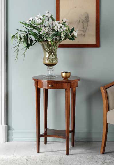 Tavolino rotondo porta vaso classico in legno massello