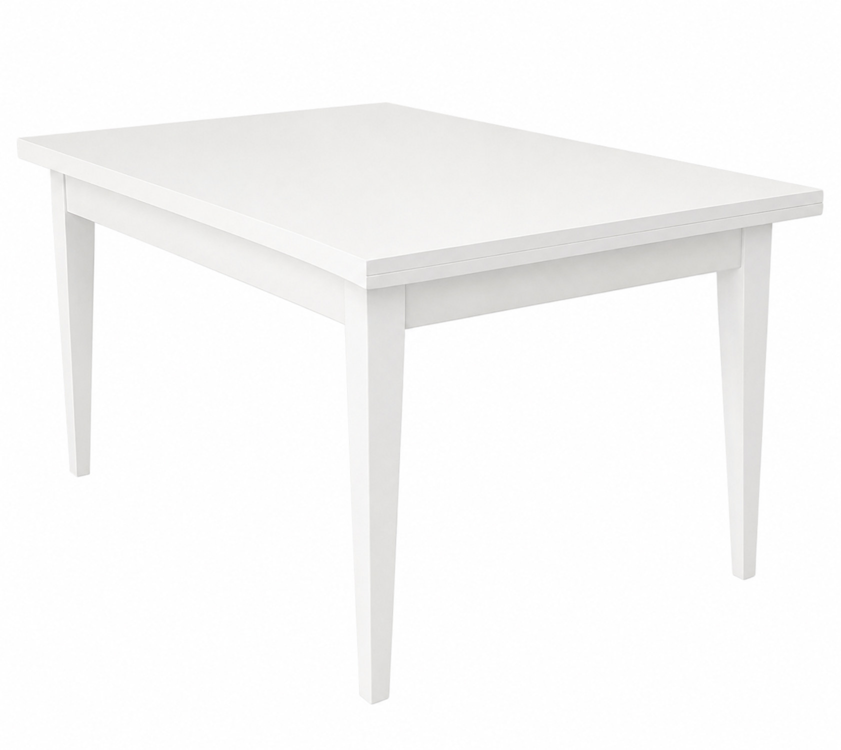 Tavolo rettangolare contemporaneo in legno di rovere in laccato bianco