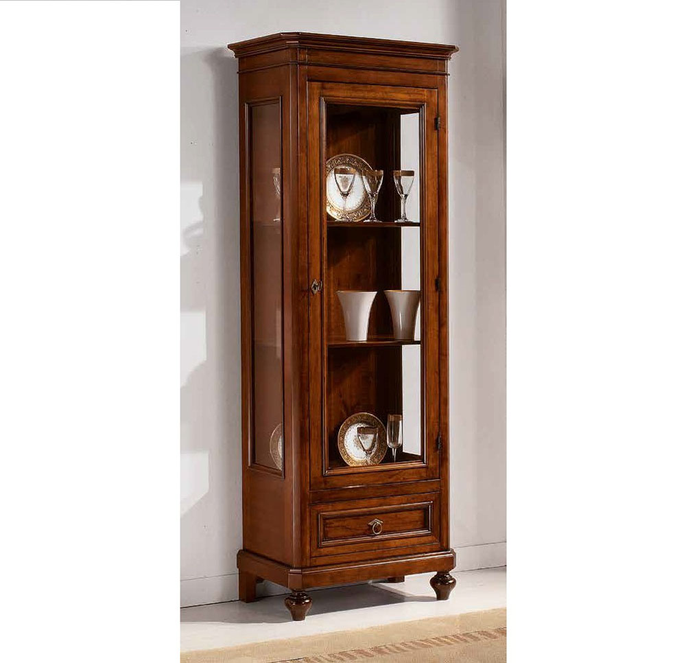 Vetrina classica in legno una porta