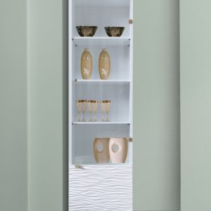 Vetrina contemporanea una porta decoro 3d onda una porta vetro laccata bianca