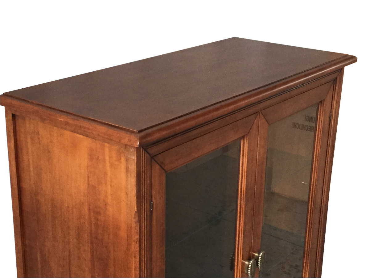 Vetrinetta bassa classica in legno due porte noce