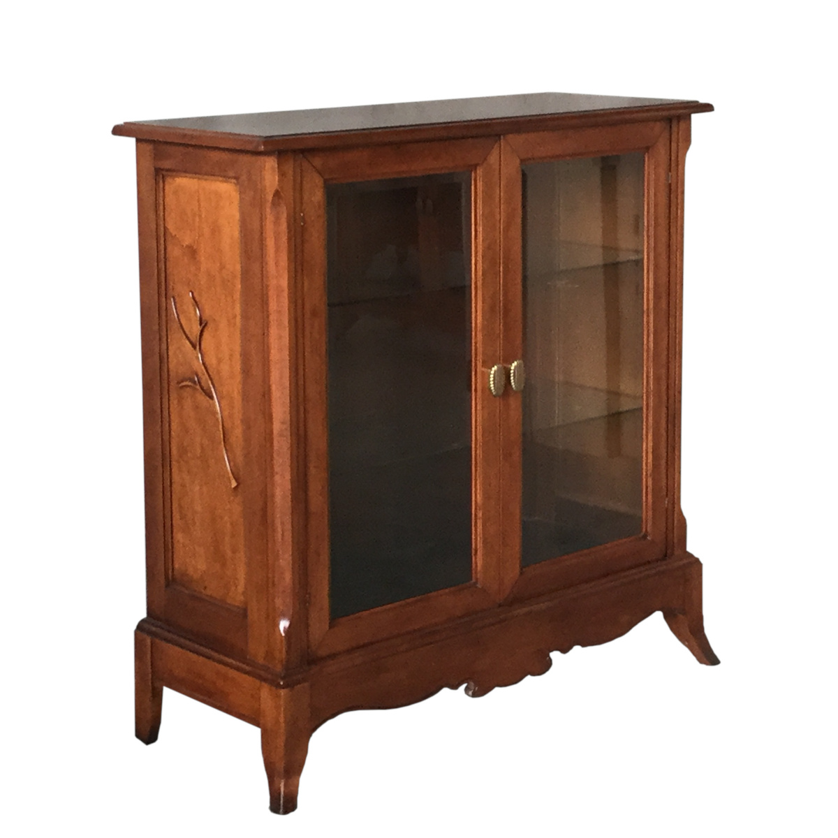 Vetrinetta bassa classica in legno due porte noce