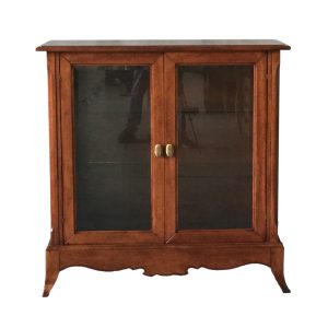 Vetrinetta bassa classica in legno intagliata due porte noce