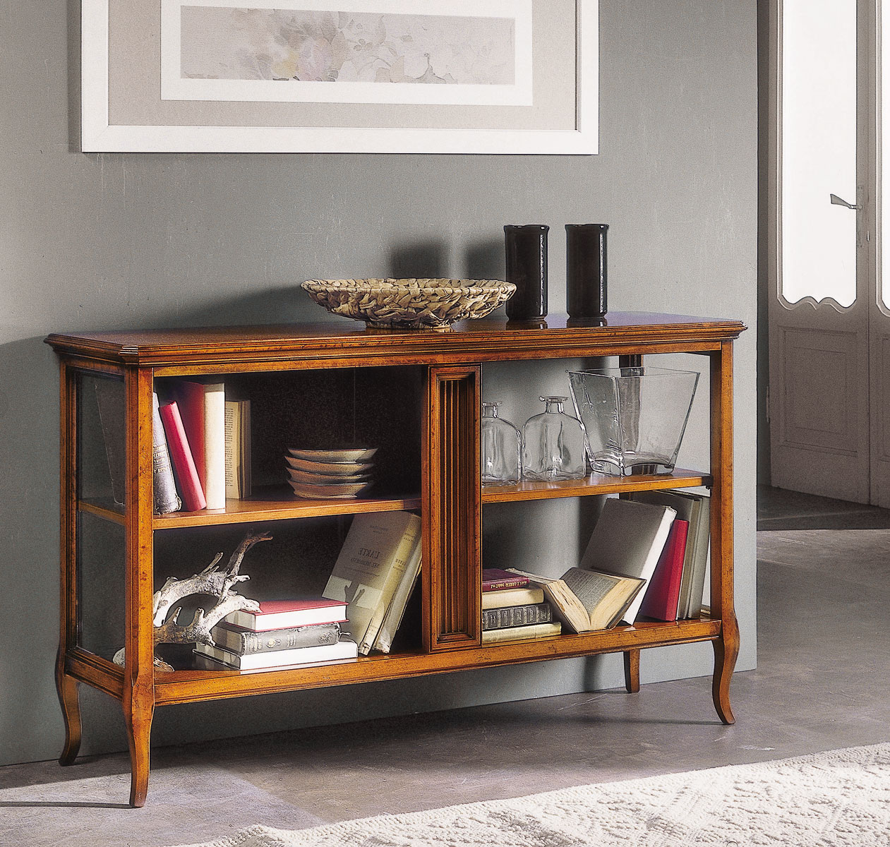 Etagere stile classico in legno ciliegio