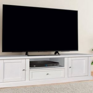 Porta tv arte povera in laccato bianco