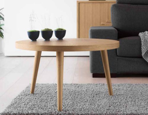 Tavolo rotondo da salotto moderno in legno