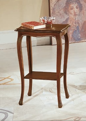 Tavolino rettangolare portalampada classico in legno
