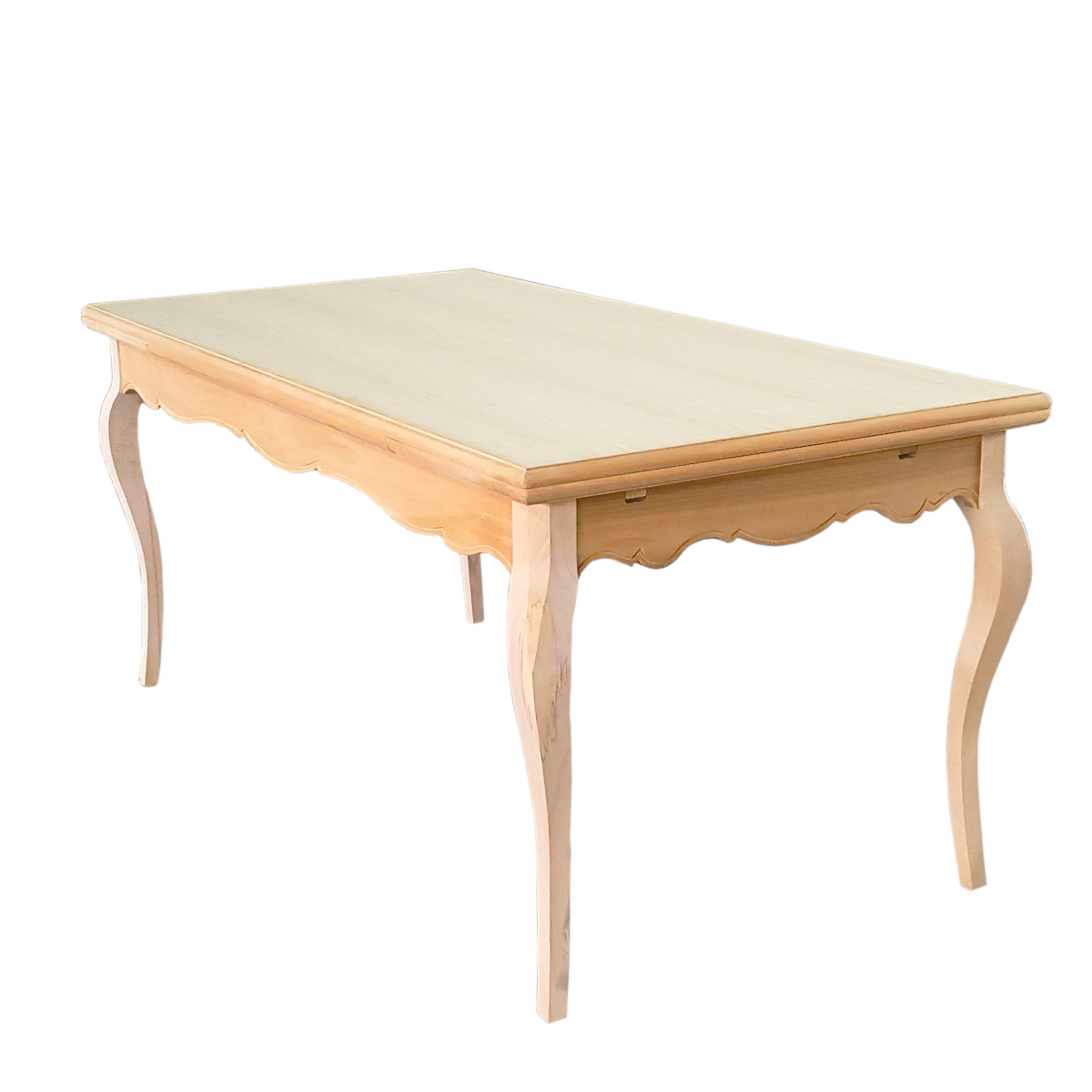 Tavolo rettangolare allungabile classico in legno da cm. 180 gambe sagomate
