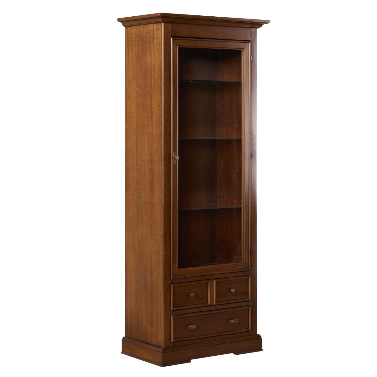 Vetrina in legno vintage una porta vetro noce